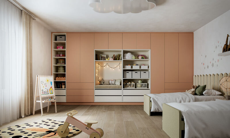 Ingebouwde kast tussen 2 muren